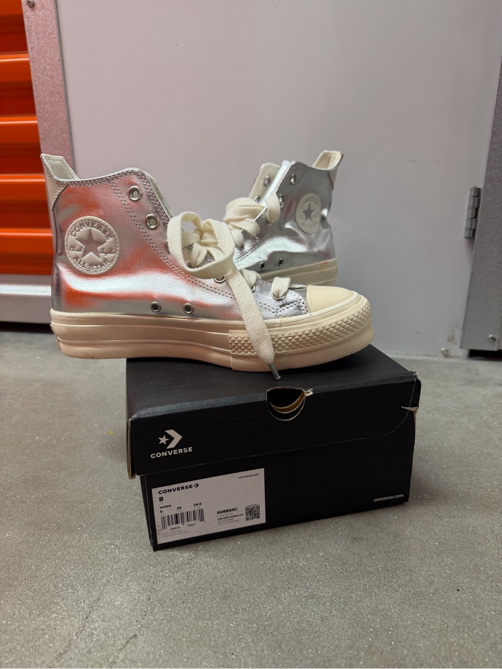 Converse Chuck Taylor All Star High Top Sneakers - Metallic Silver